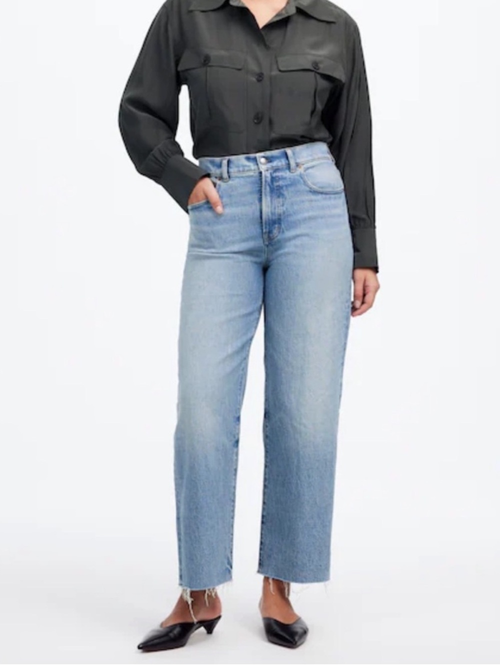 Madewell perfect vintage wide leg crop Jeans pant size 30